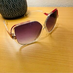 DVF Diane Von Furstenburg Pink Oversized Sunglasses